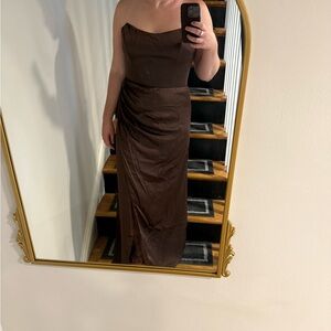 Birdy Grey Matte Satin Espresso Bridesmaid Dress